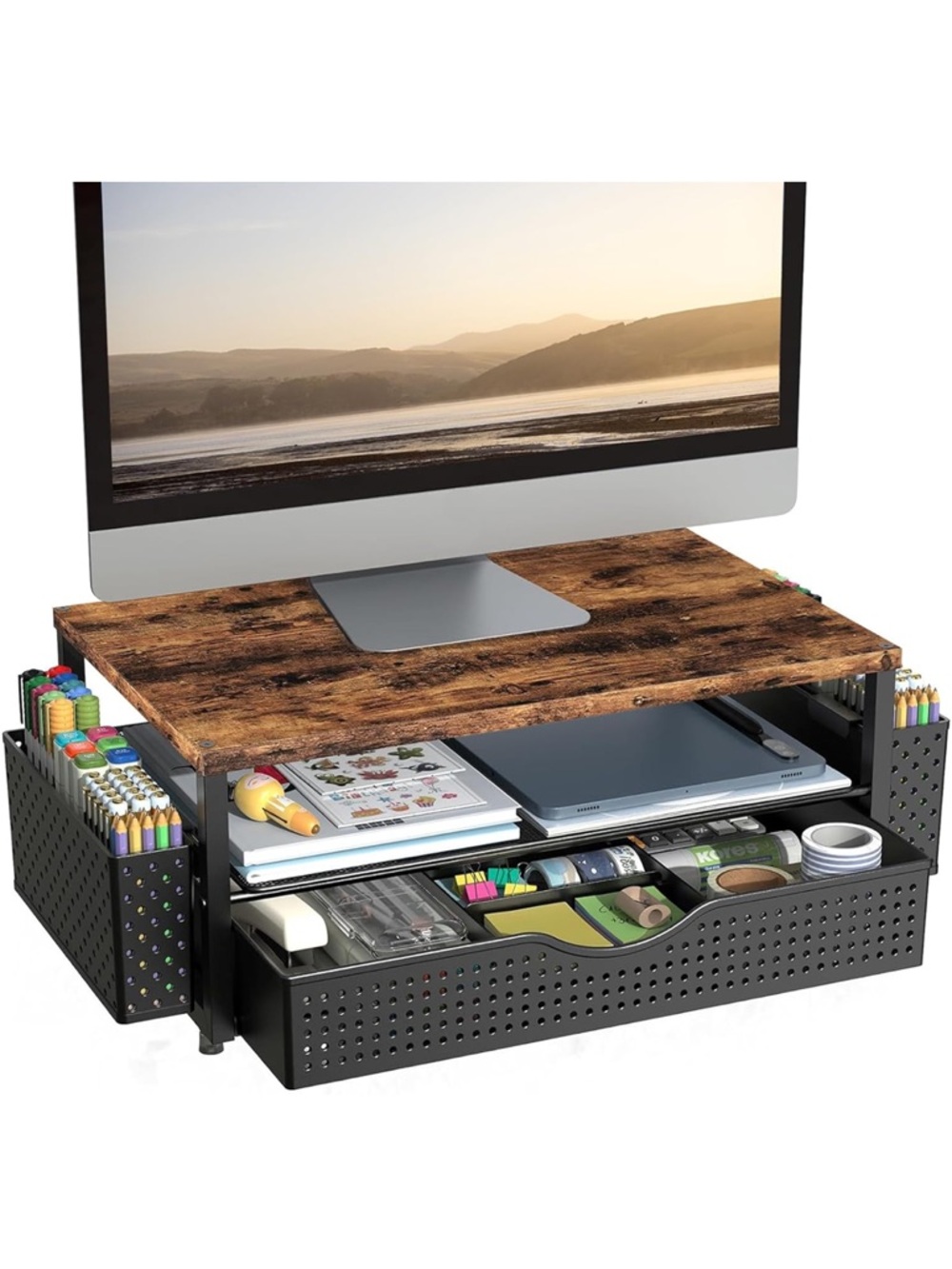New Open Box Spacrea Desk Organizer and Accessories, Computer Monitor Stand Rise